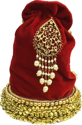 

CLUTCHKARTBAGS Designer Wedding Potli Bags Potli(Red, Green), Green;red