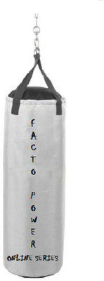 

FACTO POWER ONLINE SERIES 5.5 FEET LONG, SRF MATERIAL, WHITE COLOR, UNFILLED WITH HANGING STRAPS Hanging Bag(5.5, 66 kg)