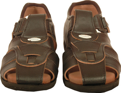 

PODIAC Men DIABETIC FOOTWEAR BLACK AVIATOR SANDALS Casual
