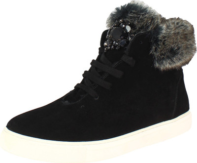 

Saint G Black Leather Casuals For Women(Black