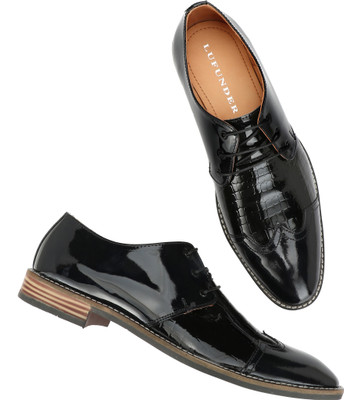 

LUFUNDER LUFUNDER MEN'S BROGUE PATENT GENUINE LEATHER FORMAL SHOES Brogues For Men(Black
