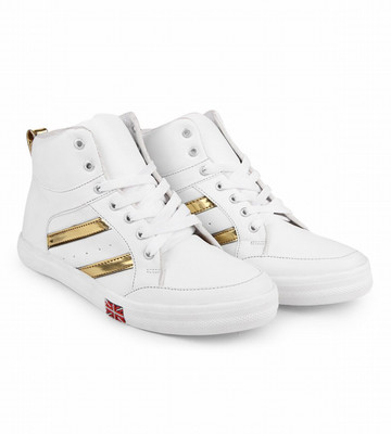 

STEEMO Women Boots Shose Sneakers For Women(White, Gold