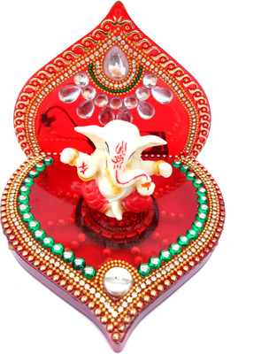 

Angels Store Ganesh Idol Decorative Showpiece - 4 cm(Polyresin, Multicolor)