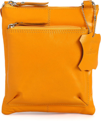 

visstosso Girls Casual Yellow Genuine Leather Sling Bag