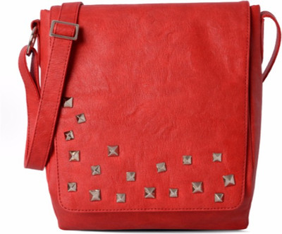 

Baggit Women Casual Red Leatherette Sling Bag