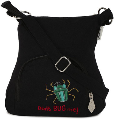 

Pickpocket Women Casual Black Canvas Sling Bag