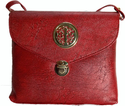 

Nizbha Collection Girls Casual Red Leatherette Sling Bag