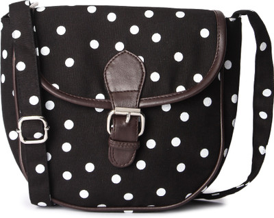 

Kleio Women Casual Black, Brown, White Canvas Sling Bag
