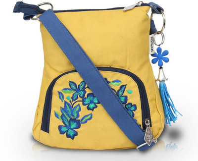 

Pickpocket Women Casual Yellow Canvas Sling Bag