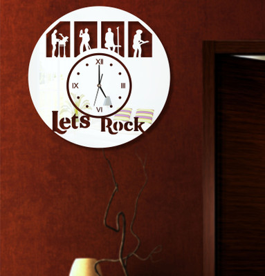 

Naveed Arts  Acrylic wall clock Sticker(Pack of 1, Silver mirror