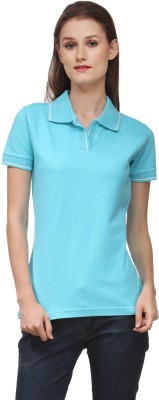 

Scott International Solid Women's Polo Neck Blue T-Shirt, Electric blue