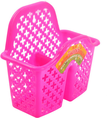 

Nahata Homeware Twins Stand Plastic Toothbrush Holder(Pink, Green, Orange, Yellow, Wall Mount), Green;orange;pink;yellow