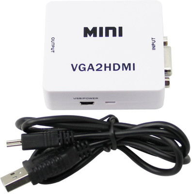 

LipiWorld TV-out Cable Video VGA to HDMI 1080p Converter Adapter with 3.5mm Audio VGA to HDMI 1080p(White, For Laptop)