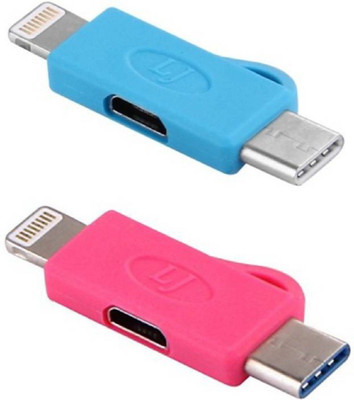 

EBUFFER 2 in 1 Micro Usb to Type C and 8 Pin lightning adapter USB Adapter(Multicolor)