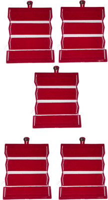 

Funkroo Pack of 5 maroon earring folder ring jewelry cosmetic vanity box Makeup Vanity Box(Maroon)
