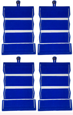 

Funkroo Pack of 4 blue Earring folder Studs Tops jewelry cosmetic case Vanity Box makeup Vanity Box(Blue)