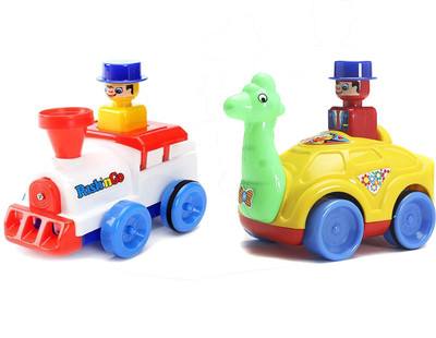 

Myra Combo of Push N Go Engine & Giraffe Toy ( No Batteries Required )(Multicolor)