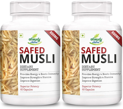 

Simply Nutra Safed Musli Extract 800mg (120 Veg Capsules)(120 No)