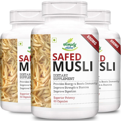 

Simply Nutra Safed Musli Extract - 800mg (180 Veg Capsules)(180 No)