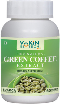 

Vokin Biotech 100% Green Coffee Extract 800mg 60 veg Cap(60 No)