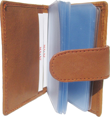 

MAtAF Men Brown Genuine Leather Card Holder(4 Card Slots)