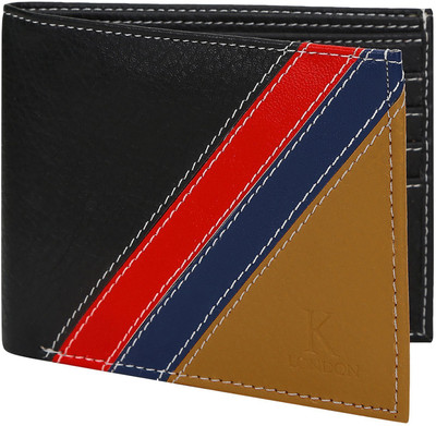 

K London Men Black, Blue, Red, Tan Artificial Leather Wallet(4 Card Slots)