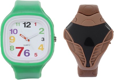 sooms BROWN COBRA DIGITAL LED BOYS WATCH WITH green strap BIG SIZE DIAL ANALOG UNISEX Watch  - For Boys   Watches  (Sooms)
