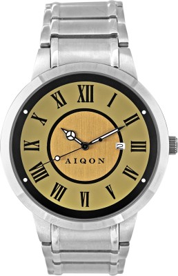 AIQON CR00028 Gold-Brown Stainless Steel Analog Watch  - For Men   Watches  (Aiqon)