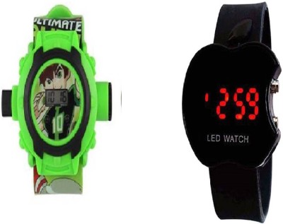 lavishable Chamunda Gifts Ben10 Apple Black Projector Watch (Green) Watch  - For Boys & Girls   Watches  (Lavishable)