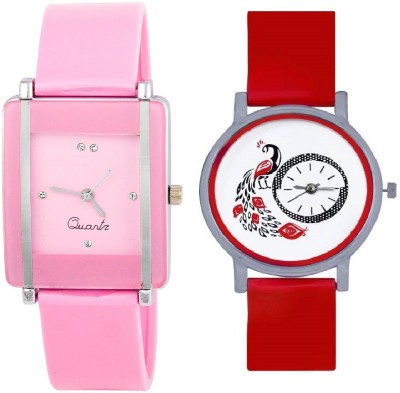 LEBENSZEIT New Stylish Pink Red Gift Combo Watch For Women And Girl Watch  - For Girls   Watches  (LEBENSZEIT)