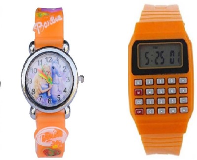 lavishable combo barbei pink orange calculator Watch - For Boys Watch  - For Boys & Girls   Watches  (Lavishable)