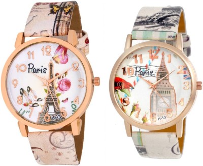 KNACK attractive Eiffel Tower design upcoming stylish bracelet leather belt paris love women combo T14 Watch  - For Girls   Watches  (KNACK)