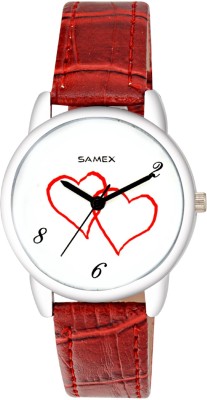 SAMEX LATEST TRENDY RED COLOR STYLISH FASHIONABLE LOVE HEARTS STUDDED BEST CASUAL PARTY WEAR DISCOUNTED SALES DEAL PRICE Watch  - For Women   Watches  (SAMEX)