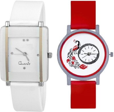 LEBENSZEIT New Stylish White Red Gift Combo Watch For Women And Girl Watch  - For Girls   Watches  (LEBENSZEIT)