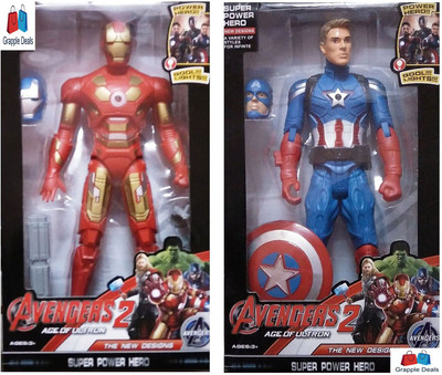 

GRAPPLE DEALS Combo Of 2 Avengers Iron Man And Captain America Action Figure Toy For Kids.(Multicolor)