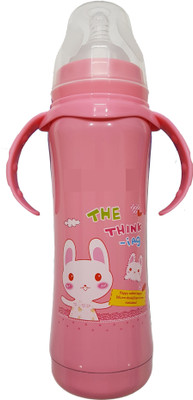 GoodStart Baby Feeding Bottle in Stainless Steel with Thermal Insulation 4 months - 12 years - 240 ml(Pink)