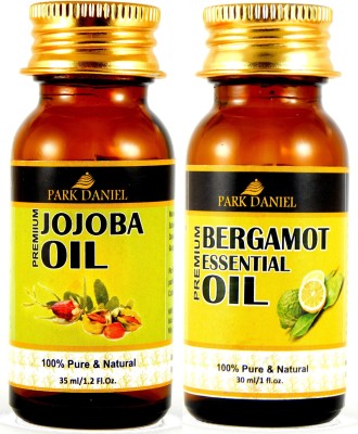 PARK DANIEL Premium Jojoba Carrier oil and Bergamot Essential oil combo of 2 bottles of 30 ml- Pure and Natural(60 ml)(60 ml)