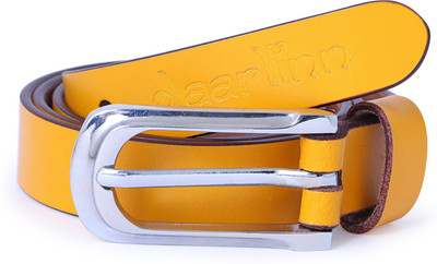 

daarlinn Women Casual Yellow Genuine Leather Belt