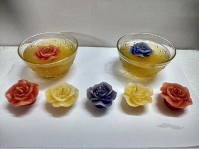

KKreation Flower Floaters Candle(Multicolor, Pack of 5)