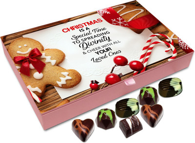 

Chocholik Christmas Gift Box - Christmas Is A Time To Spread Divinity Chocolate Box - 12pc Truffles(144 g)