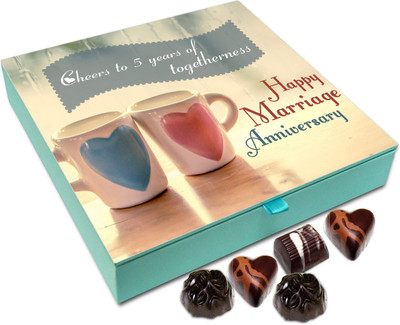 

Chocholik Gift Box - Cheers To Five Years Of Togetherness Chocolate Box - 9pc Truffles(108 g)