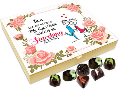 

Chocholik Gift Box - In A Sea Of People My Eyes Will Always Be Searching For You Chocolate Box - 20pc Truffles(240 g)
