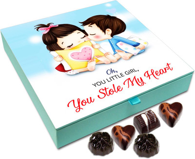 

Chocholik Gift Box - Oh You Little Girl You Stole My Heart Chocolate Box - 9pc Truffles(108 g)