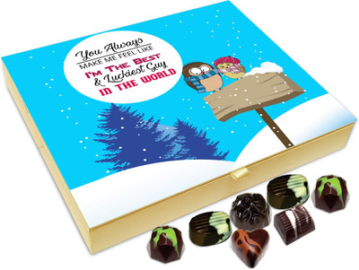 

Chocholik Gift Box - You Always Make Me Feel That I'm The Luckiest Guy Chocolate Box - 20pc Truffles(240 g)