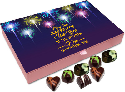 

Chocholik New Year Gift Box - May The Journey Of New Year Be Filled With New Opportunities Chocolate Box - 12pc Truffles(144 g)