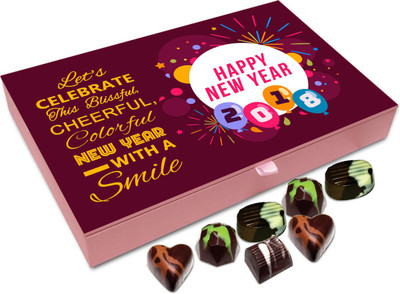 

Chocholik New Year Gift Box - Lets Celebrate New Year With Smile Chocolate Box - 12pc Truffles(144 g)