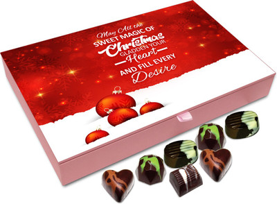 

Chocholik Christmas Gift Box - May Your Heart Be Filled With Lots Of Happiness On Christmas Chocolate Box - 12pc Truffles(144 g)