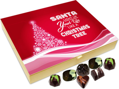 

Chocholik Christmas Gift Box - May Santa Light Up Your Life Like Christmas Tree Chocolate Box - 20pc Truffles(240 g)