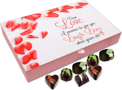 

Chocholik Gift Box - I Promise To Give You Laugh Lines When You Are Old Chocolate Box - 12pc Truffles(144 g)
