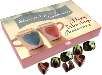 

Chocholik Gift Box - Cheers To Five Years Of Togetherness Chocolate Box - 12pc Truffles(144 g)